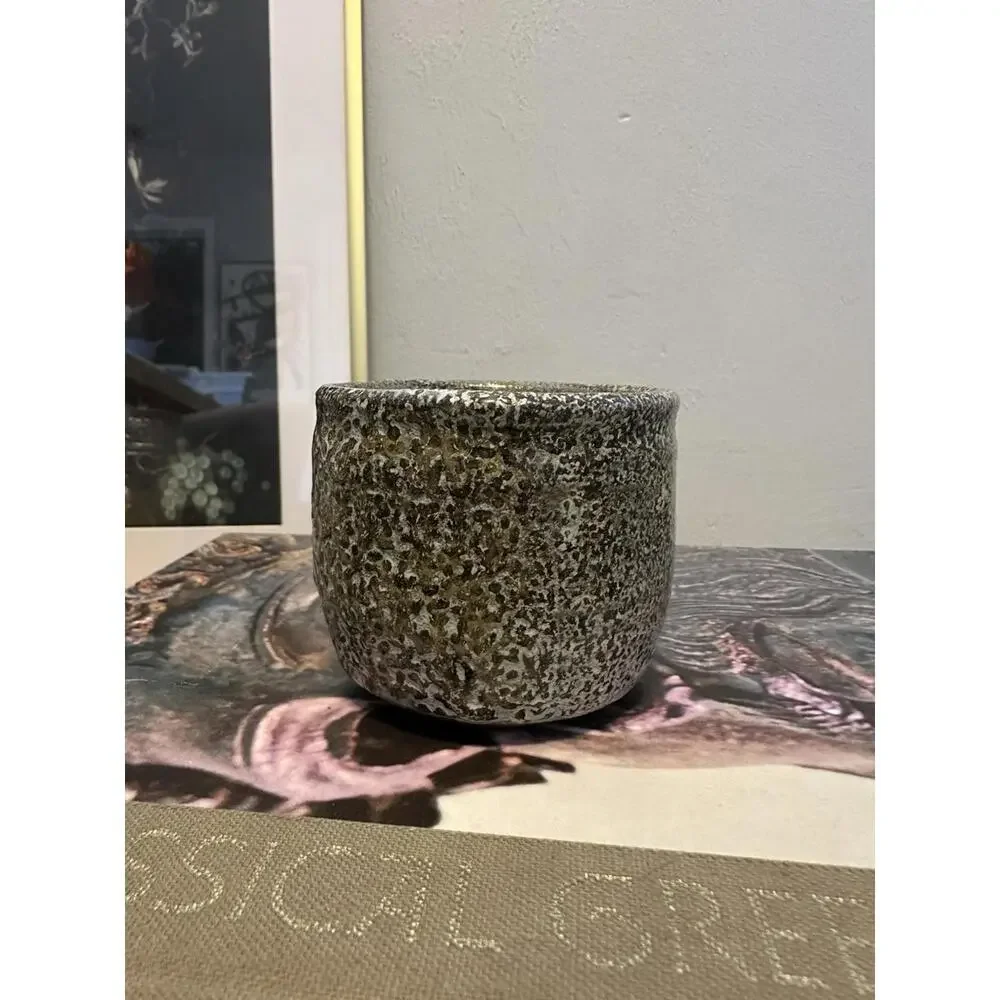 Handmade Ceramic Pottery Cup Textural Speckled Glaze Artist Initialed